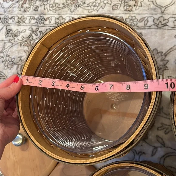 Longaberger 4 basket canister set with plastic inserts and lids - Picture 7 of 16